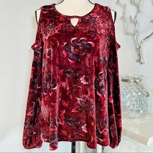 Vintage America Blues Velour Long Sleeve Blouse